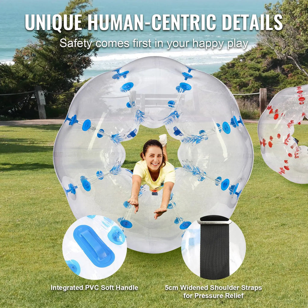[DealsForYouDays]VEVOR Inflatable Bumper Balls 2-Pack,  5FT/1.5M Body Sumo Zorb Balls for Teen & Adult, 0.8mm Thick PVC Human Hamster Bubble Balls for Outdoor Team Gaming Play, Bumper Bopper Toys for Garden, Yard, Park