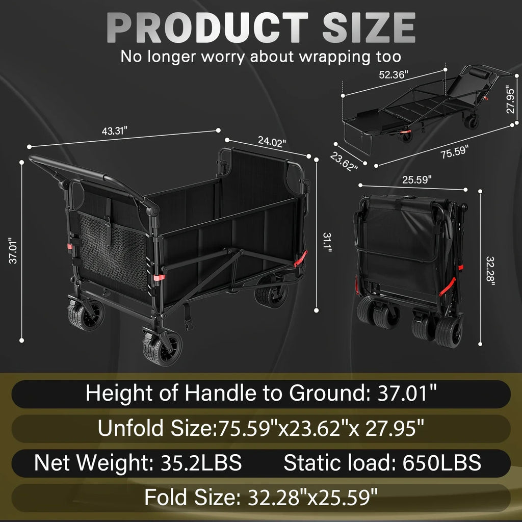 2-in-1 Multifunctional Folding Wagon Recliner
