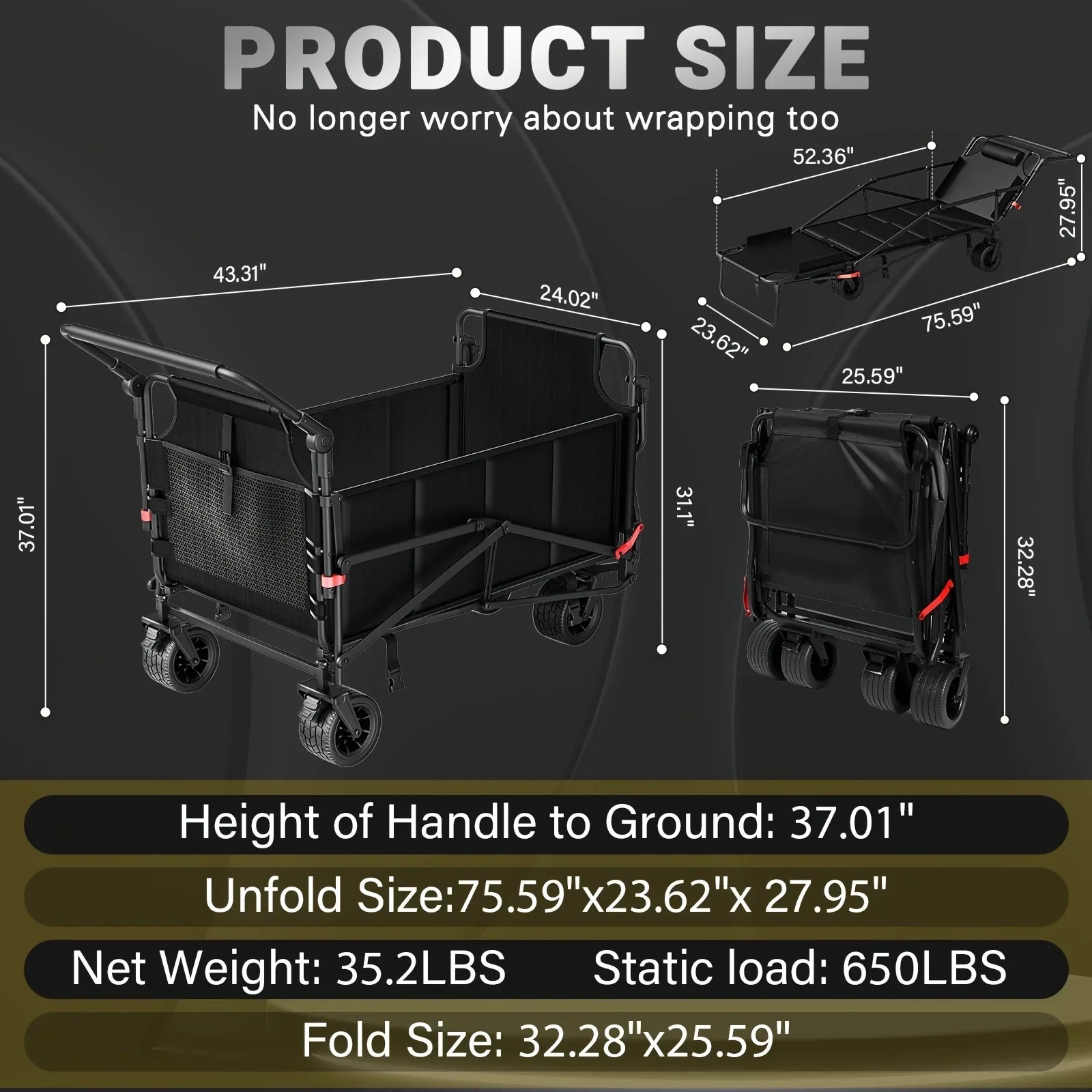 2-in-1 Multifunctional Folding Wagon Recliner