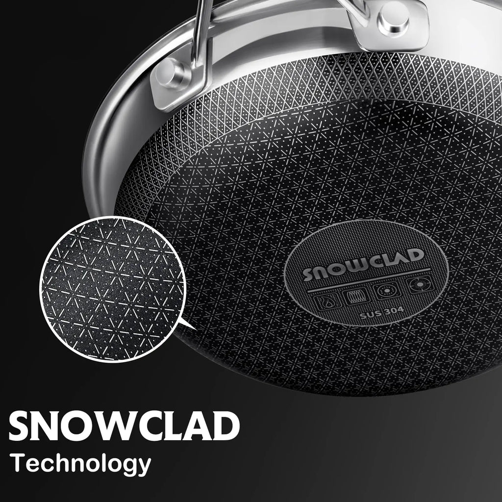 SNOWCLAD 10-Piece Non-Stick Hybrid Stainless Steel Cookware Set