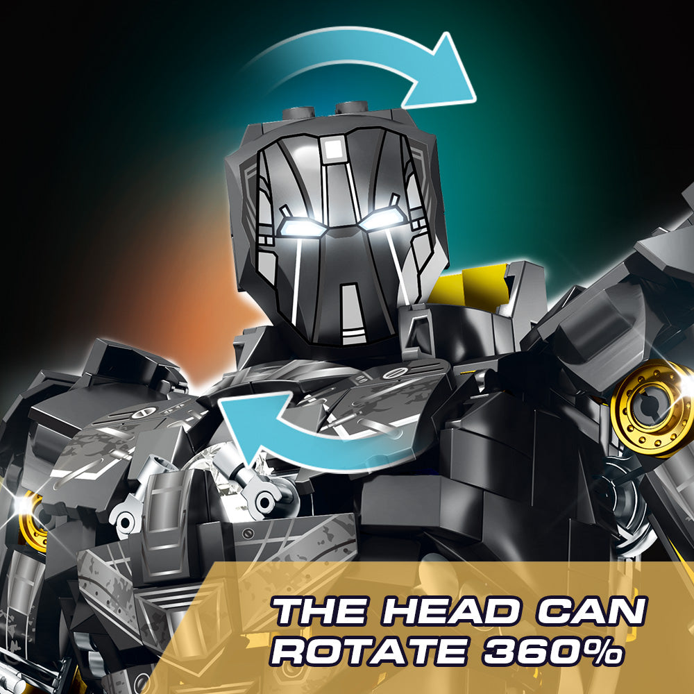 Mesiondy Obsidian Enforcer Mech Building Kit – 2362 PCS Premium Brick System | Energy Whip Effects | Light-Up Reactor Details