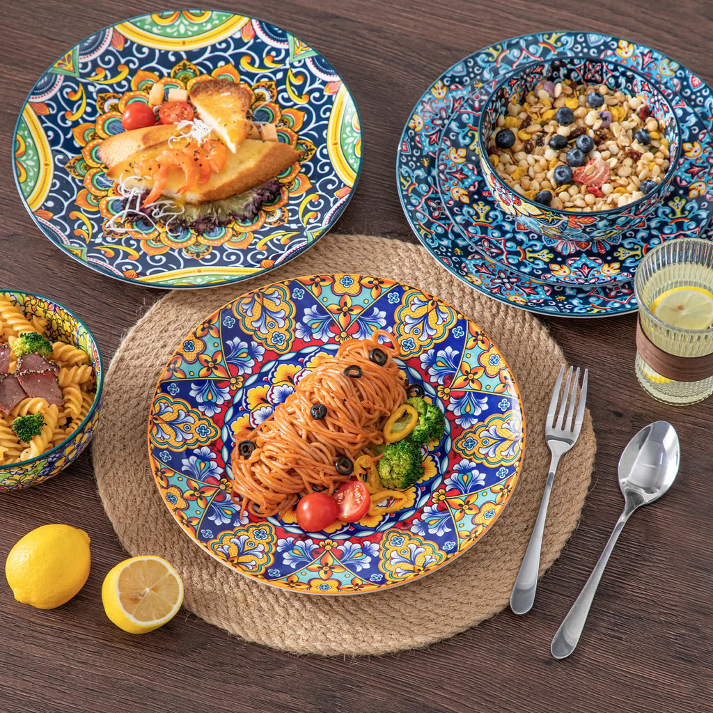 Microwave and dishwasher china cutlery set