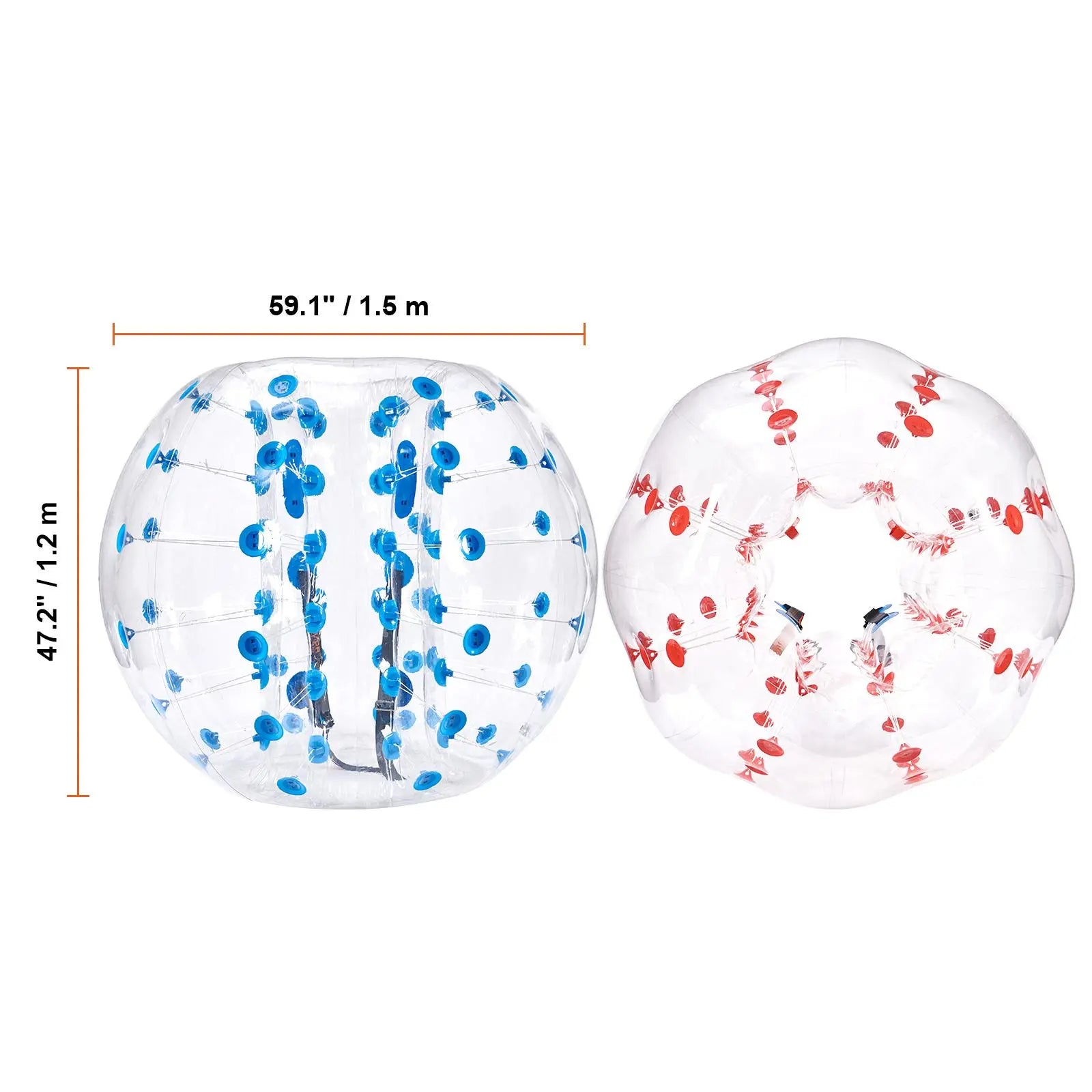 [DealsForYouDays]VEVOR Inflatable Bumper Balls 2-Pack,  5FT/1.5M Body Sumo Zorb Balls for Teen & Adult, 0.8mm Thick PVC Human Hamster Bubble Balls for Outdoor Team Gaming Play, Bumper Bopper Toys for Garden, Yard, Park