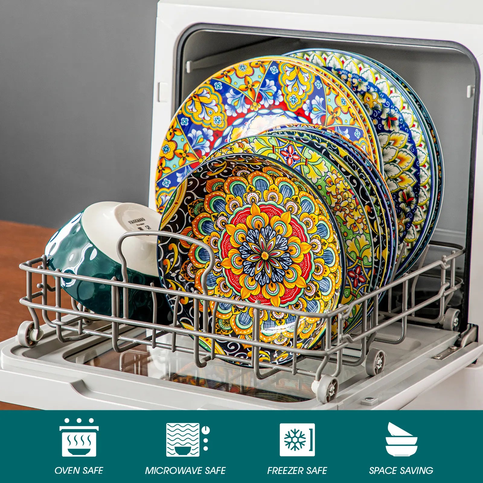 Microwave and dishwasher china cutlery set