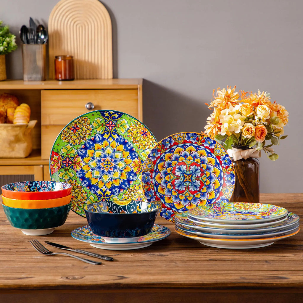 Microwave and dishwasher china cutlery set