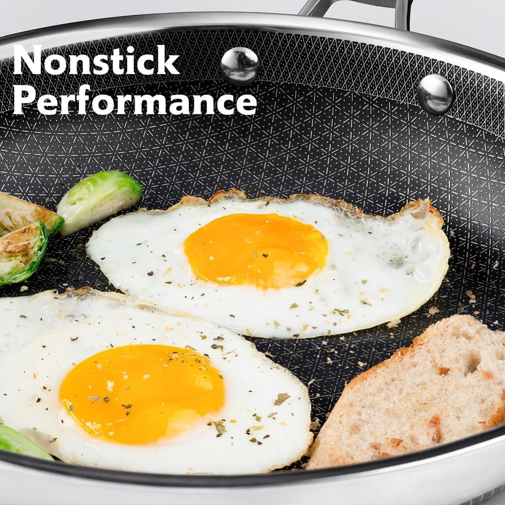 SNOWCLAD 10-Piece Non-Stick Hybrid Stainless Steel Cookware Set