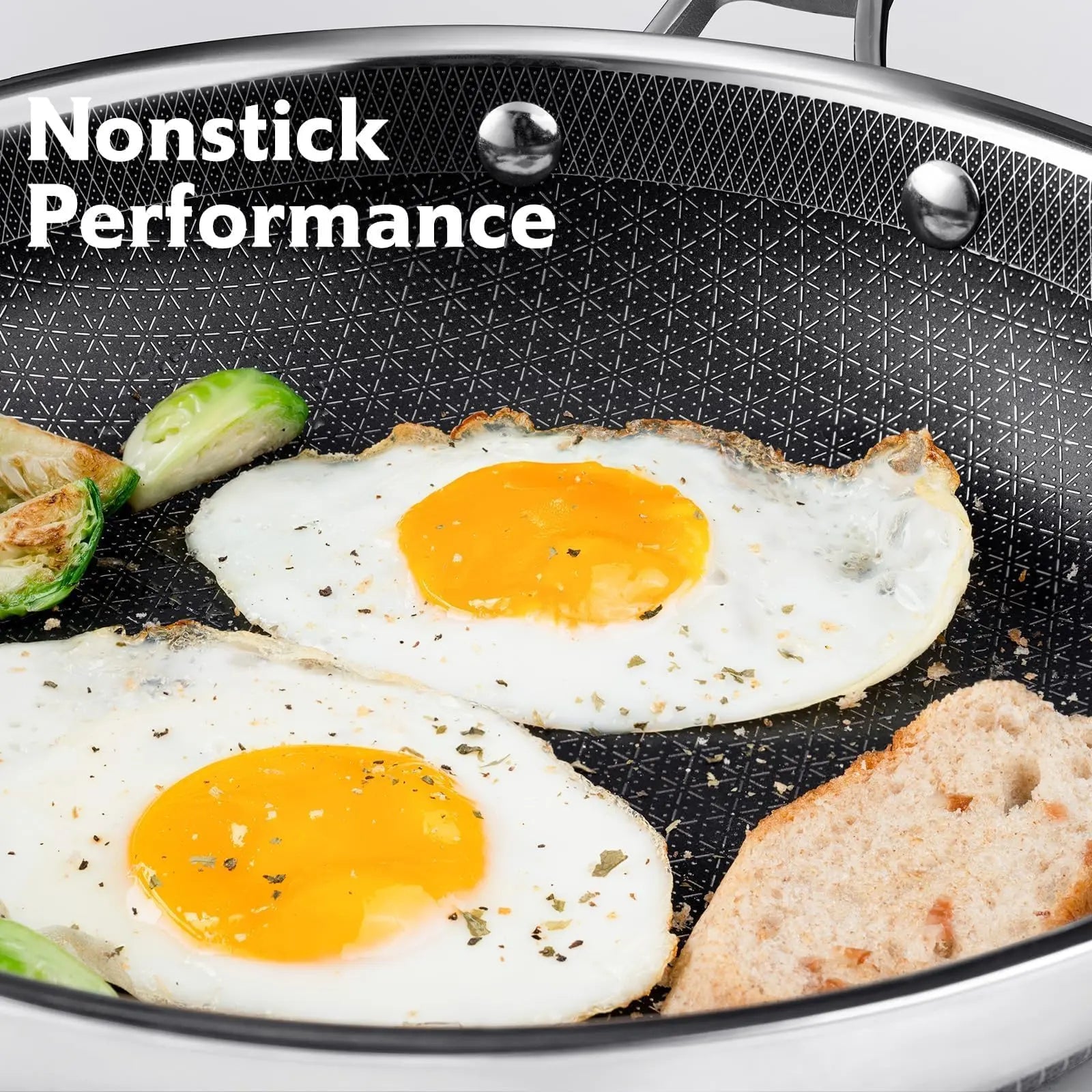 SNOWCLAD 10-Piece Non-Stick Hybrid Stainless Steel Cookware Set