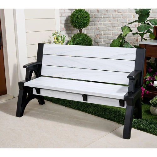 2-in-1 Convertible Outdoor Bench & Table for Patio, Garden & Porch