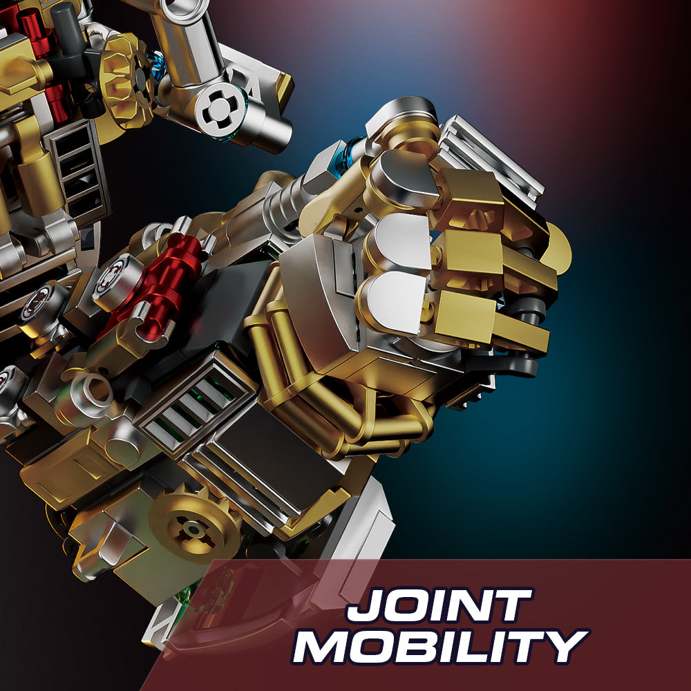 Mesiondy Titan-Class Heavy Armor Mech Building Kit – 2600+ PCS Premium Brick System | Semi-Mechanical Deconstructed Collectible | Light-Up Eye Effects
