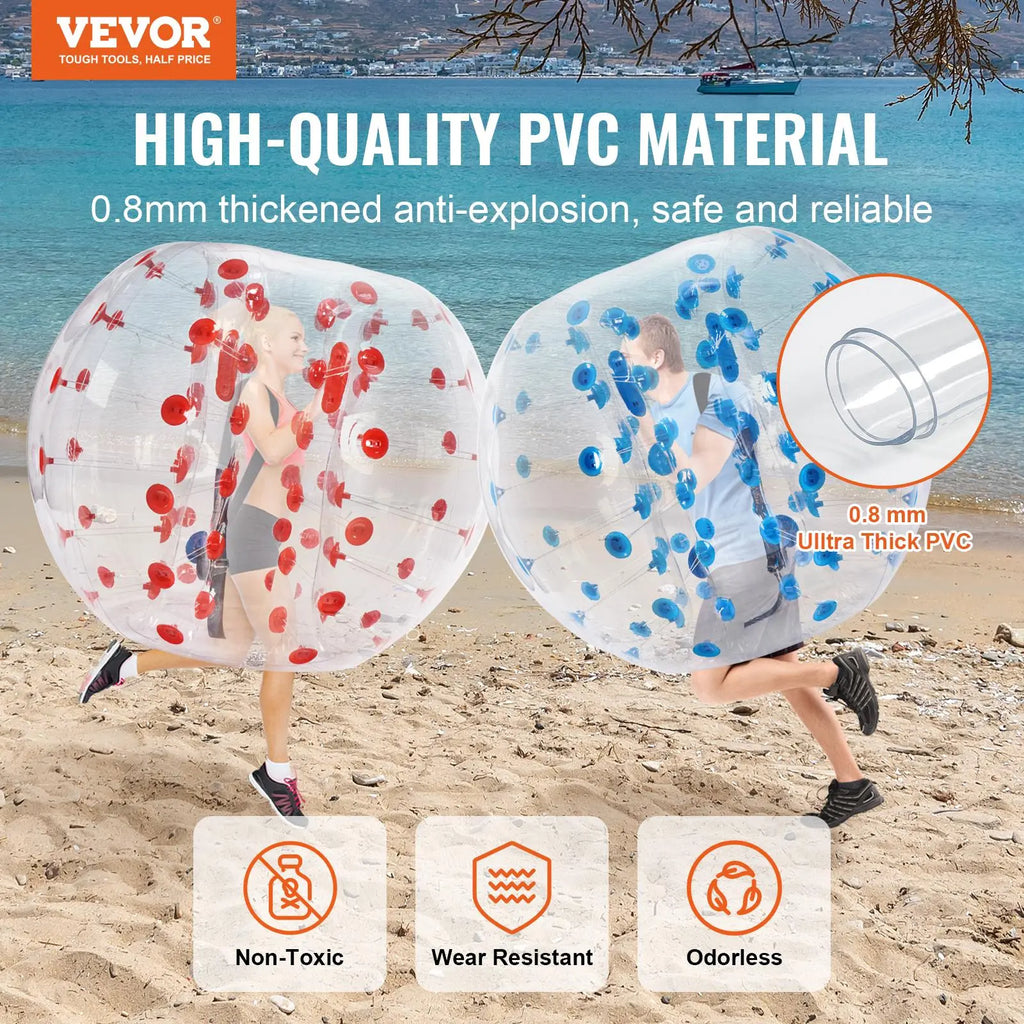 [DealsForYouDays]VEVOR Inflatable Bumper Balls 2-Pack,  5FT/1.5M Body Sumo Zorb Balls for Teen & Adult, 0.8mm Thick PVC Human Hamster Bubble Balls for Outdoor Team Gaming Play, Bumper Bopper Toys for Garden, Yard, Park